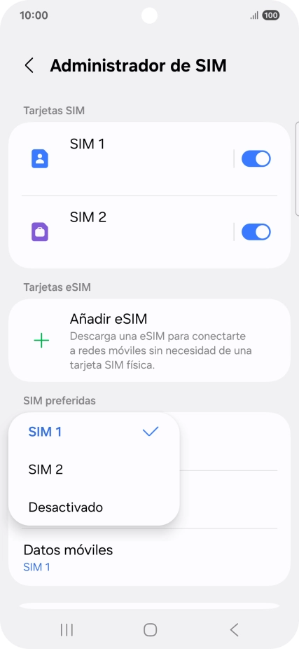 Pulsa el ajuste deseado.