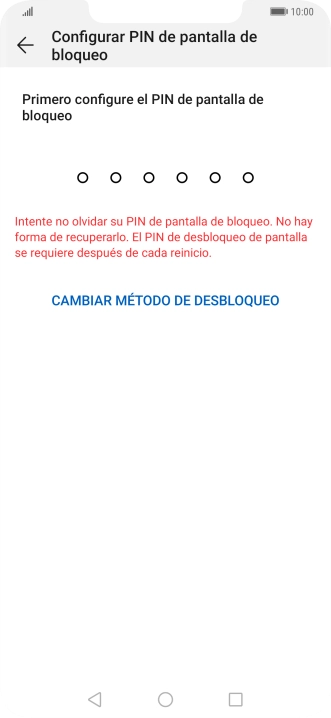 Pulsa CAMBIAR MÉTODO DE DESBLOQUEO.