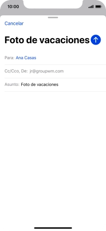 Pulsa en el campo de escritura  y escribe el texto del correo electrónico.
