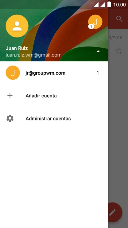 Pulsa la cuenta de correo electrónico deseada.
