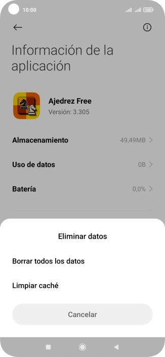 Pulsa Limpiar caché.