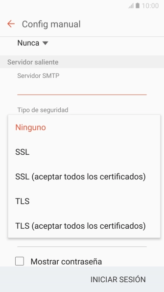 Pulsa Ninguno para desactivar la función.