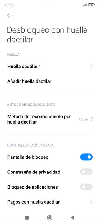 Pulsa  el indicador junto a los ajustes deseados para activarlos o desactivarlos.