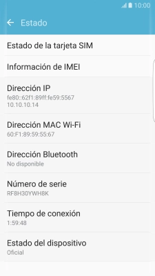 Pulsa Información de IMEI.