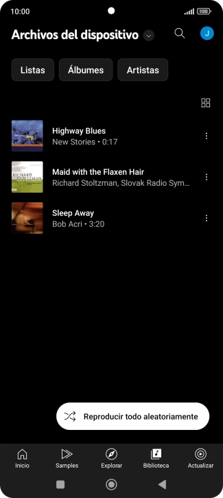 Pulsa el archivo de música deseado.