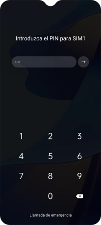 Si lo solicita el teléfono, introduce el código PIN y pulsa la flecha hacia la derecha.