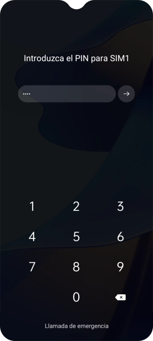 Si lo solicita el teléfono, introduce el código PIN y pulsa la flecha hacia la derecha.