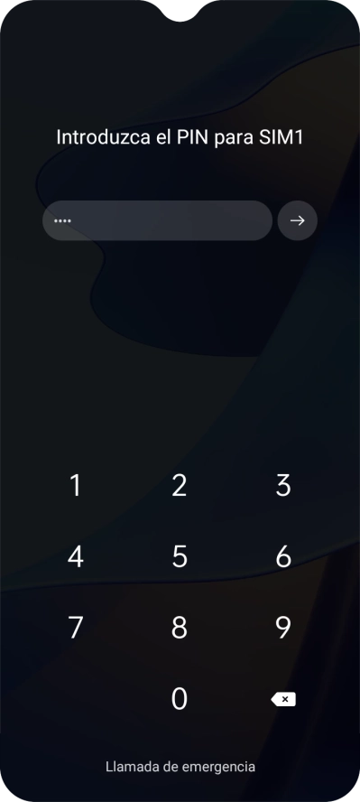 Si lo solicita el teléfono, introduce el código PIN y pulsa la flecha hacia la derecha.