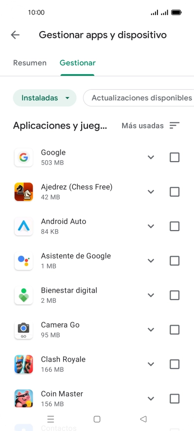 Pulsa la app deseada.