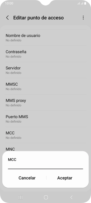 Introduce 214 y pulsa Aceptar.