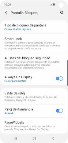 Pulsa Tipo de bloqueo de pantalla e introduce el código de seguridad actual.