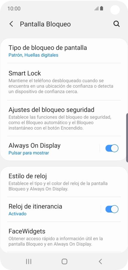 Pulsa Tipo de bloqueo de pantalla e introduce el código de seguridad actual.