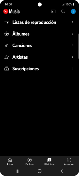 Pulsa una categoría y desplázate al archivo de música deseado.