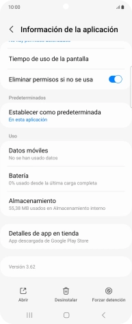 Pulsa Almacenamiento.