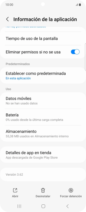 Pulsa Almacenamiento.