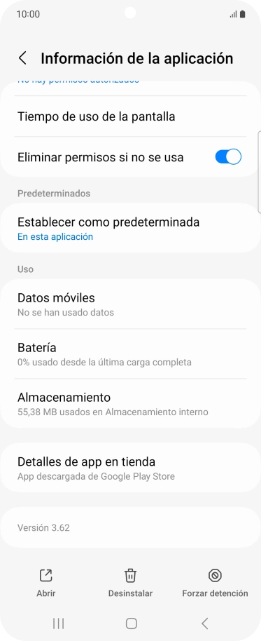 Pulsa Almacenamiento.