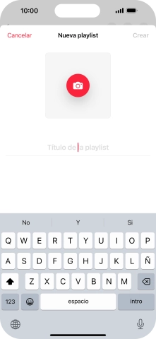 Pulsa en el campo de escritura e introduce el nombre de la lista de reproducción.