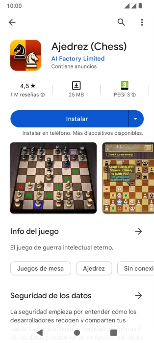 Pulsa Instalar y sigue las indicaciones de la pantalla para instalar la app.
