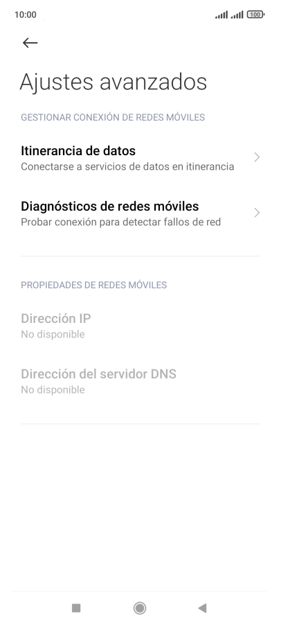 Pulsa Itinerancia de datos.