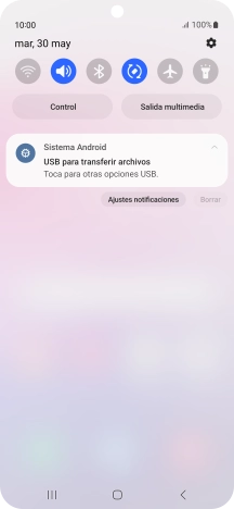 Pulsa Toca para otras opciones USB..
