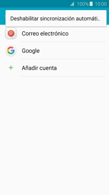 Pulsa Deshabilitar sincronización automáti.. para desactivar la función.