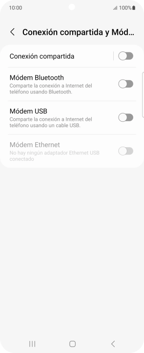 Pulsa Conexión compartida.