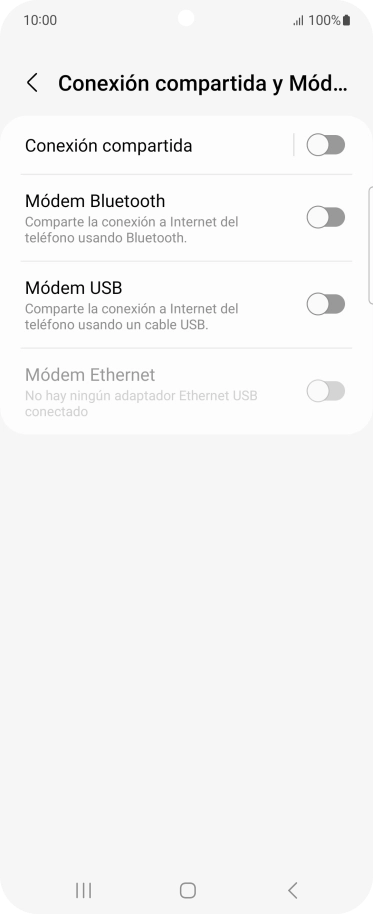 Pulsa Conexión compartida.