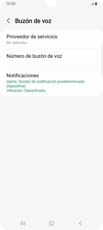 Pulsa Número de buzón de voz.