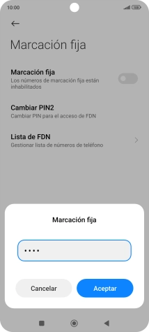 Introduce el código PIN2 y pulsa Aceptar.