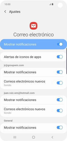 Pulsa el indicador junto a 