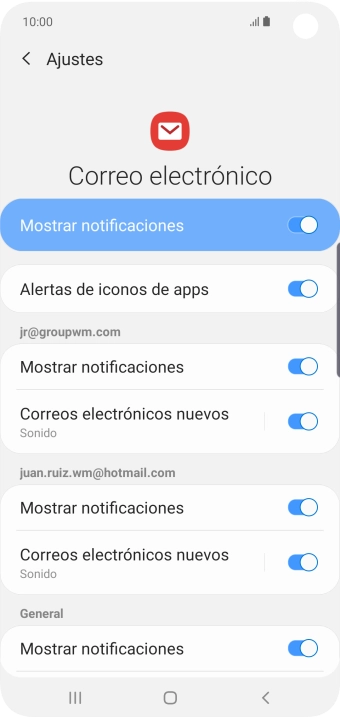 Pulsa el indicador junto a 