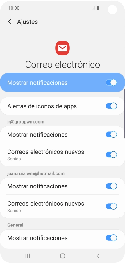 Pulsa el indicador junto a 