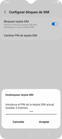 Introduce tu código PIN y pulsa Aceptar.