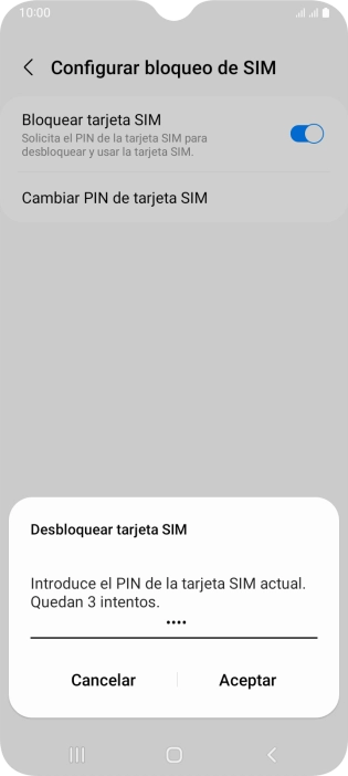 Introduce tu código PIN y pulsa Aceptar.