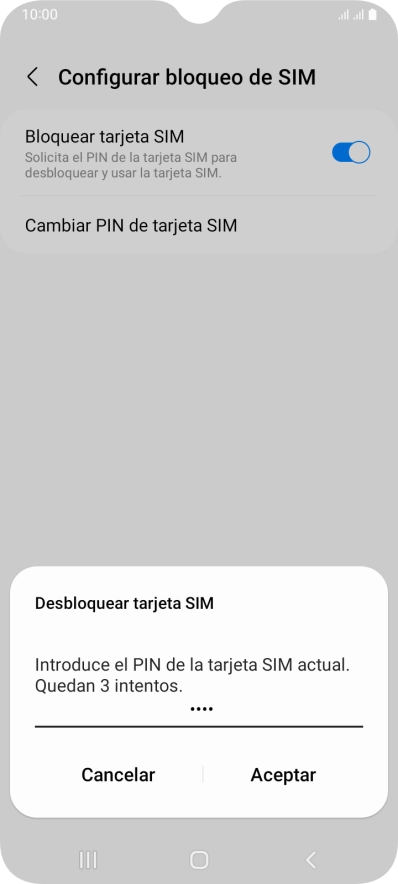 Introduce tu código PIN y pulsa Aceptar.