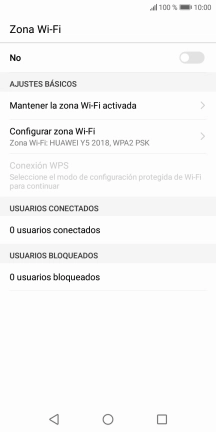 Pulsa Configurar zona Wi-Fi.