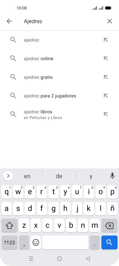 Introduce el nombre del tema o de la app y pulsa el icono de búsqueda.