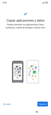 Pulsa No copiar y sigue las indicaciones de la pantalla para finalizar la activación del teléfono.