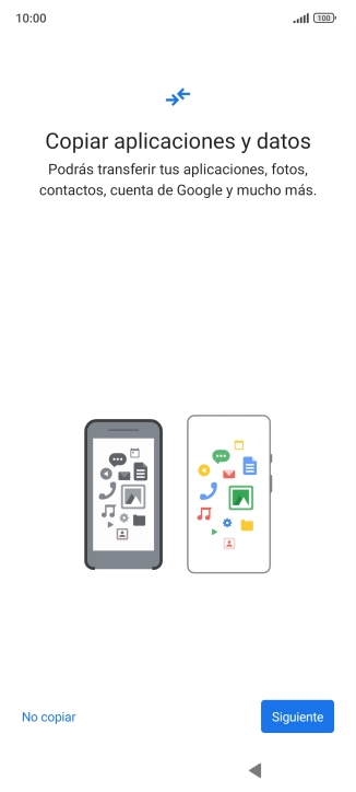 Pulsa No copiar y sigue las indicaciones de la pantalla para finalizar la activación del teléfono.