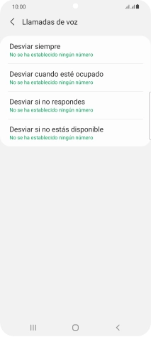 Pulsa el tipo de desvío deseado.