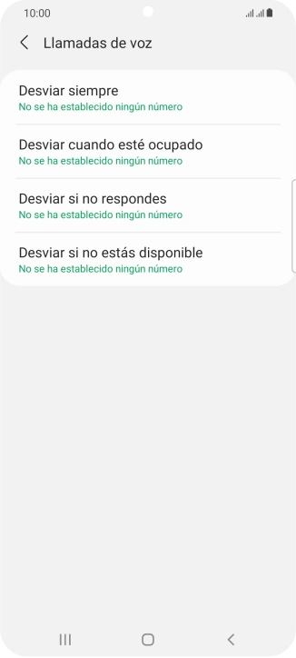 Pulsa el tipo de desvío deseado.