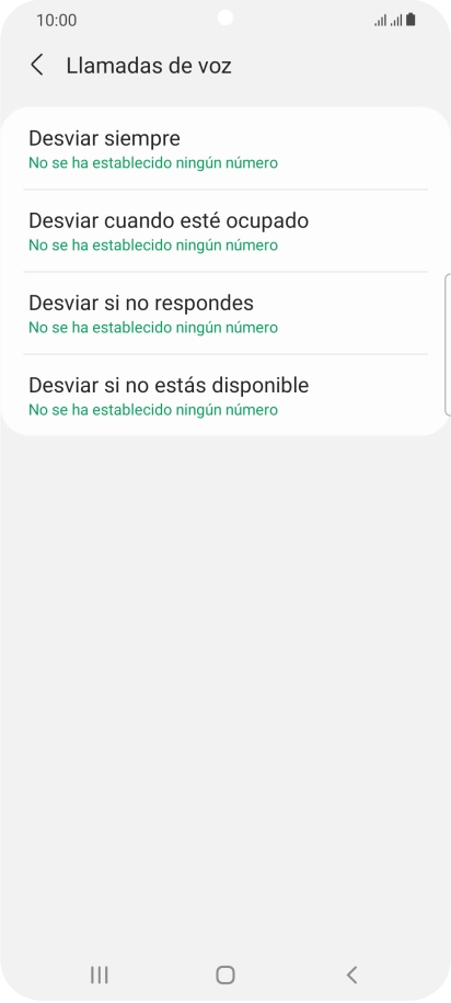 Pulsa el tipo de desvío deseado.