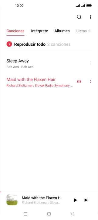 Pulsa el título de la canción en la parte inferior de la pantalla.