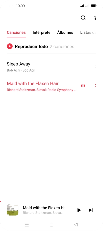 Pulsa el título de la canción en la parte inferior de la pantalla.