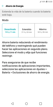 Pulsa el ajuste deseado.