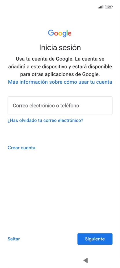 Sigue las indicaciones de la pantalla para terminar la activación.