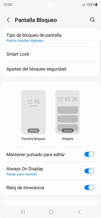 Pulsa Tipo de bloqueo de pantalla e introduce el código de seguridad extra que has creado anteriormente.
