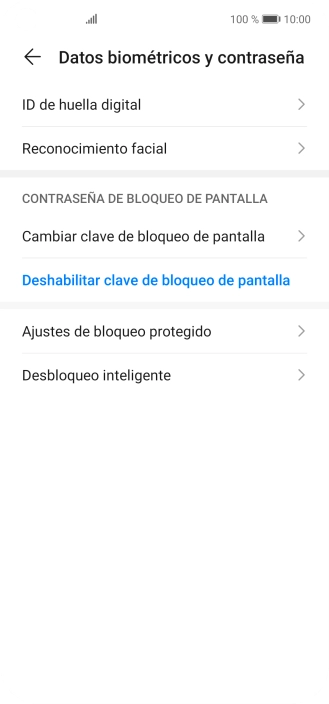 Pulsa Deshabilitar clave de bloqueo de pantalla.