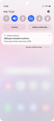 Pulsa Toca para otras opciones USB..
