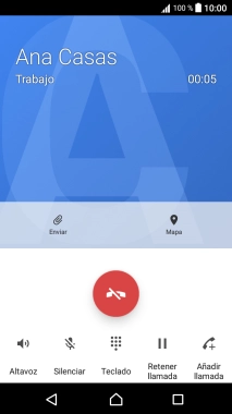 Pulsa el icono de finalizar llamada.